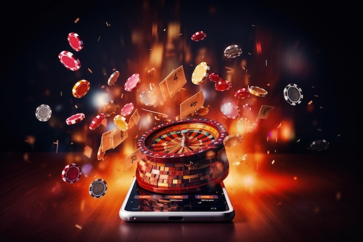 Antarmuka permainan slot dengan bonus putaran gratis yang sedang aktif